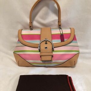 Coach Hampton satchel stripe M05S-4438